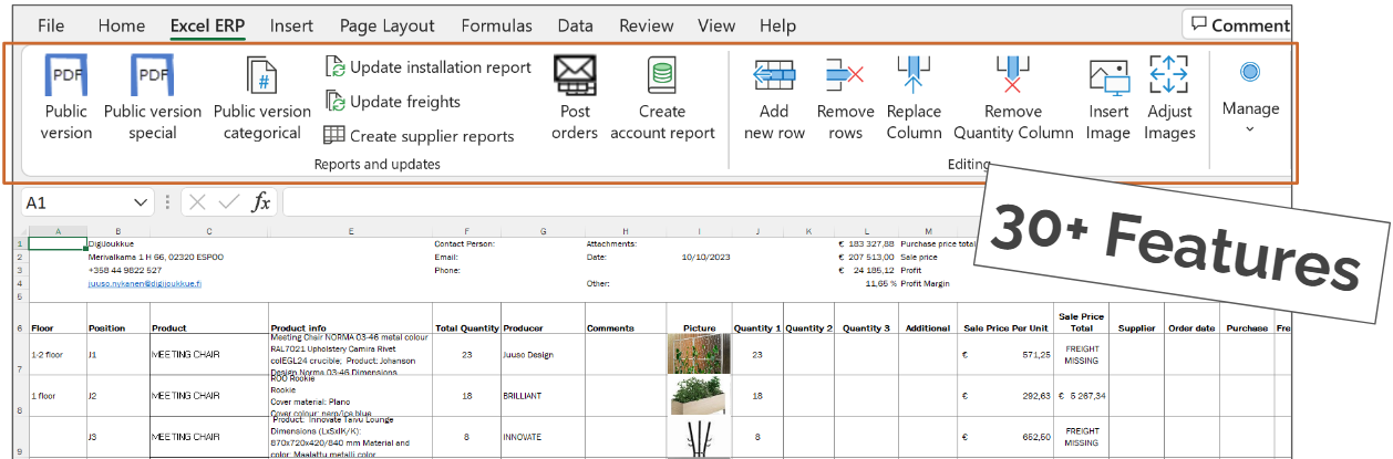 Excel ERP System